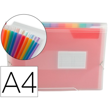 CARPETA LIDERPAPEL CLASIFICADOR FUELLE 42159 POLIPROPILENO A4 TTE 2...