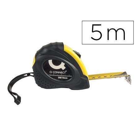 FLEXOMETRO Q-CONNECT DE 5 MT CON FRENO MATERIAL ANTICHOQUE 19 MM DE...