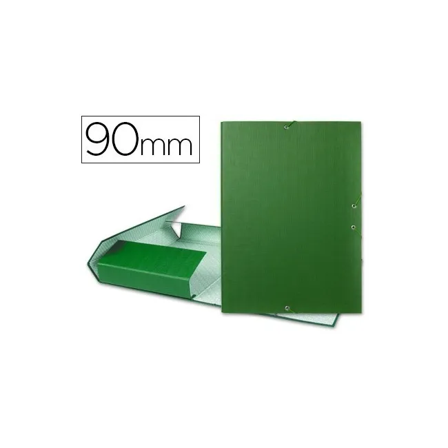 CARPETA PROYECTOS LIDERPAPEL FOLIO LOMO 90MM CARTON FORRADO VERDE