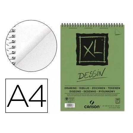 BLOC DIBUJO CANSON XL DESSIN DIN A4 LISO MICROPERFORADO ESPIRAL 21X...