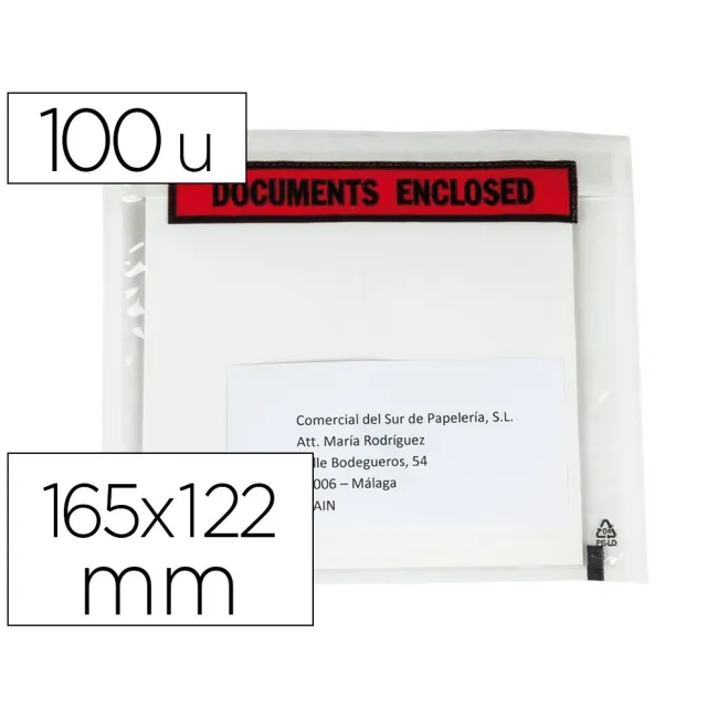 SOBRE AUTOADHESIVO Q-CONNECT PORTADOCUMENTOS MULTILINGUE 165X122 MM...