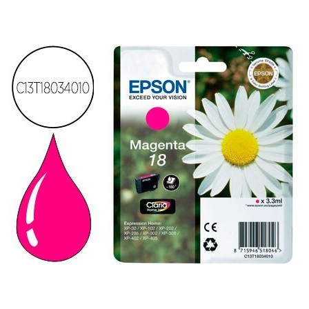 INK-JET EPSON T18 MAGENTA EXPRESSION HOME XP-102 XP-205 XP-305 XP-4...