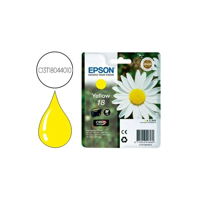 INK-JET EPSON T18 AMARILLO EXPRESSION HOME XP-102 XP-205 XP-305 XP-...
