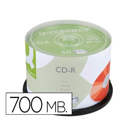 CD-R Q-CONNECT CAPACIDAD 700MBDURACION 80MIN VELOCIDAD 52X BOTE DE ...