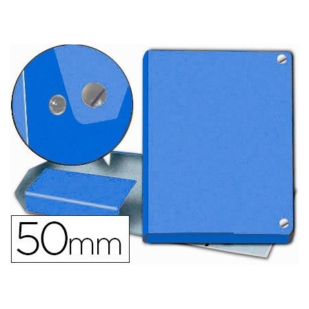CARPETA PROYECTOS PARDO FOLIO LOMO 50 MM CARTON FORRADO AZUL CON BR...