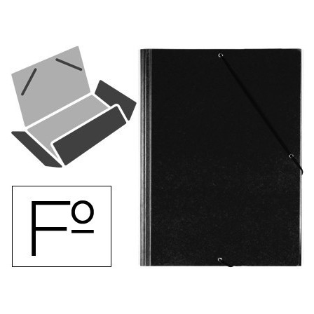 CARPETA GOMAS SOLAPAS PLASTICO SARO FOLIO NEGRA