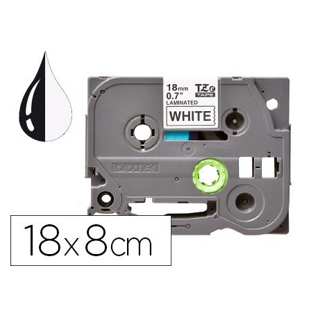 CINTA Q-CONNECT TZE-241 BLANCO-NEGRO 18MM LONGITUD 8 MT