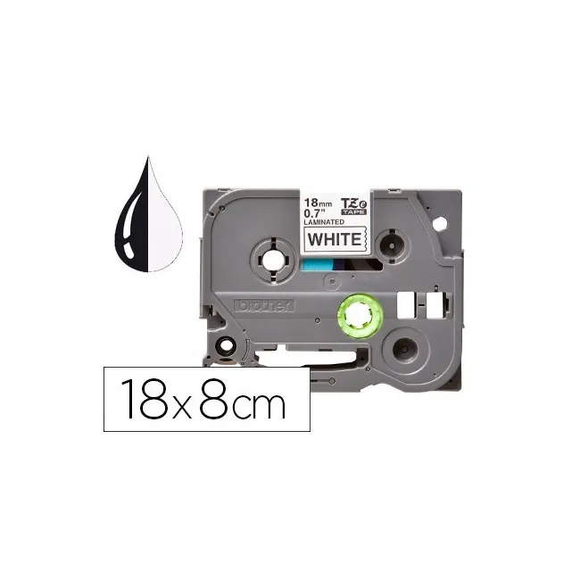 CINTA Q-CONNECT TZE-241 BLANCO-NEGRO 18MM LONGITUD 8 MT