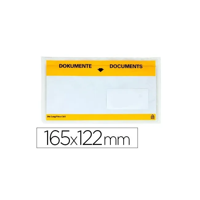 SOBRE AUTOADHESIVO Q-CONNECT PORTADOCUMENTOS MULTILINGUE 165X122 MM...