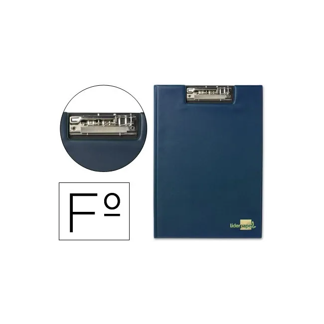 CARPETA LIDERPAPEL MINICLIP SUPERIOR FOLIO PLASTICO AZUL