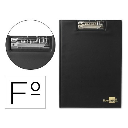 CARPETA LIDERPAPEL MINICLIP SUPERIOR FOLIO PLASTICO NEGRO