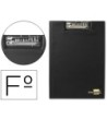 CARPETA LIDERPAPEL MINICLIP SUPERIOR FOLIO PLASTICO NEGRO