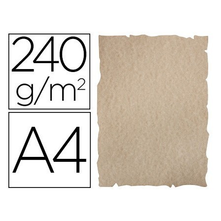 PAPEL COLOR LIDERPAPEL PERGAMINO CON BORDES A4 240G/M2 ARENA PACK D...
