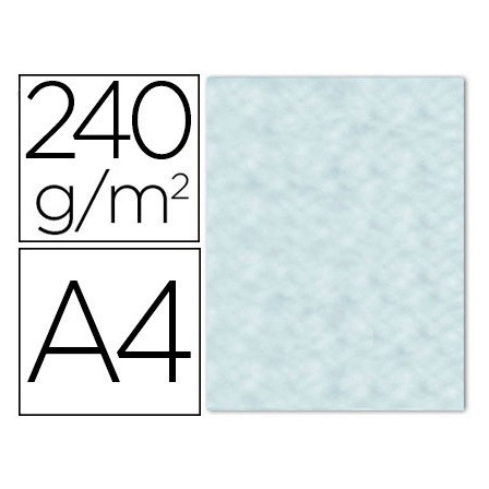 PAPEL COLOR LIDERPAPEL PERGAMINO CON BORDES A4 240G/M2 AZUL PACK DE...