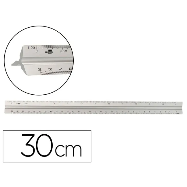 ESCALA LIDERPAPEL ALUMINIO FORMA TRIANGULAR CON FUNDA PROTECTORA LO...