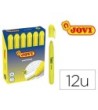 MARCADOR DE CERA GEL JOVI FLUORESCENTE AMARILLO CAJA DE 12 UNIDADES