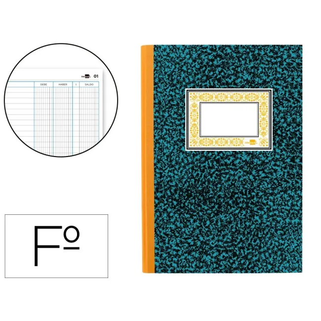 LIBRO LIDERPAPEL FOLIO CARTONE 100 HOJAS CUENTAS CORRIENTES DEBE HA...