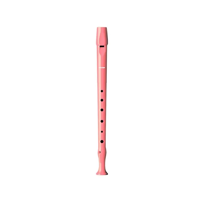 FLAUTA HOHNER 9508 COLOR CORAL FUNDA VERDE Y TRANSPARENTE