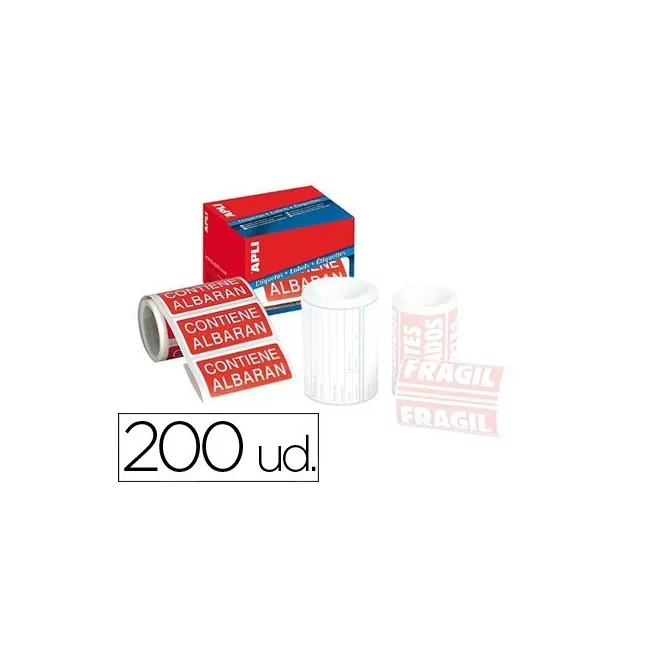 ETIQUETAS APLI CONTIENE ALBARAN 50X100 MM ROLLO CON 200 UNIDADES