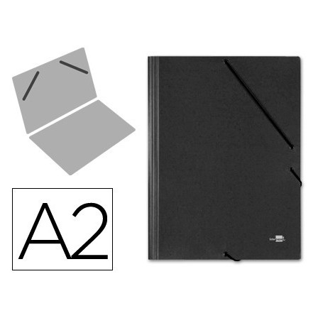 CARPETA PLANOS LIDERPAPEL A2 CARTON GOFRADO N 12 NEGRO