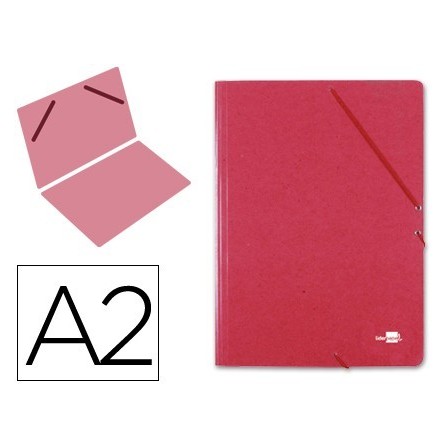 CARPETA PLANOS LIDERPAPEL A2 CARTON GOFRADO N 12 ROJO