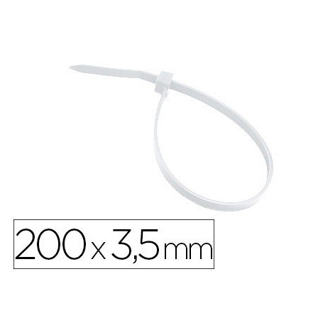 BRIDA 3M PARA INTERIOR BLANCA 200X3,5 MM BOLSA DE 100 UNIDADES