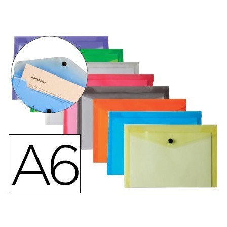 CARPETA LIDERPAPEL DOSSIER BROCHE POLIPROPILENO DIN A6 12 COLORES S...
