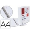 CARPETA CANGURO 4 ANILLAS MIXTAS 55MM LIDERPAPEL A4 PLASTICO BLANCA