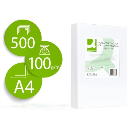 PAPEL FOTOCOPIADORA Q-CONNECT ULTRA WHITE DIN A4 100 GRAMOS PAQUETE...