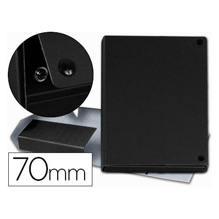 CARPETA PROYECTOS PARDO FOLIO LOMO 70 MM CARTON FORRADO NEGRO CON B...