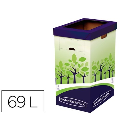 CONTENEDOR PAPELERA RECICLAJE FELLOWES CARTON DOBLE 100% RECICLADO ...