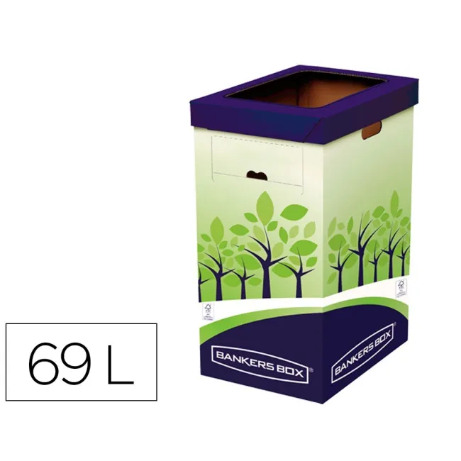 CONTENEDOR PAPELERA RECICLAJE FELLOWES CARTON DOBLE 100% RECICLADO ...