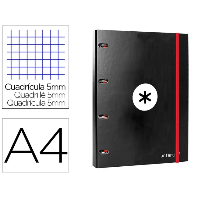 CARPETA CON RECAMBIO LIDERPAPEL ANTARTIK A4 CUADRO 5 MM FORRADA 4 A...