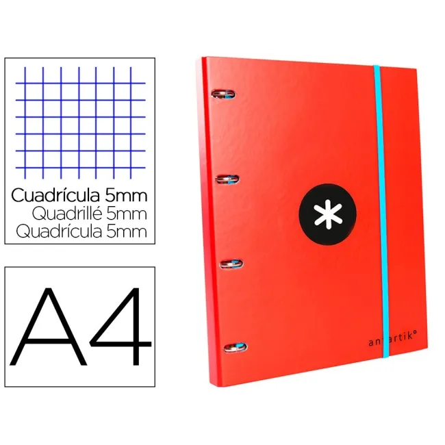 CARPETA CON RECAMBIO LIDERPAPEL ANTARTIK A4 CUADRO 5 MM FORRADA 4 A...