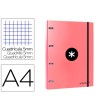 CARPETA CON RECAMBIO LIDERPAPEL ANTARTIK A4 CUADRO 5MM FORRADA 4 AN...
