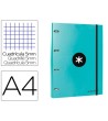 CARPETA CON RECAMBIO LIDERPAPEL ANTARTIK A4 CUADRO 5MM FORRADA 4 AN...