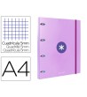 CARPETA CON RECAMBIO LIDERPAPEL ANTARTIK A4 CUADRO 5MM FORRADA 4 AN...