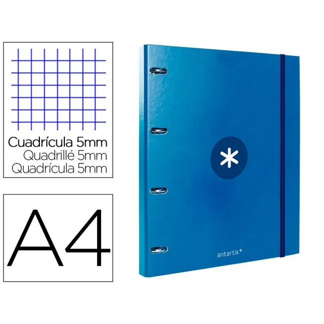 CARPETA CON RECAMBIO LIDERPAPEL ANTARTIK A4 CUADRO 5MM FORRADA 4 AN...