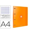 CARPETA CON RECAMBIO LIDERPAPEL ANTARTIK A4 CUADRO 5MM FORRADA 4 AN...