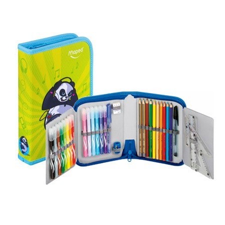 PLUMIER ESCOLAR MAPED PANDA CON CREMALLERA CONTINE 31 PIEZAS