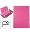 CARPETA LIDERPAPEL GOMAS PLASTICO FOLIO SOLAPA COLOR FUCSIA