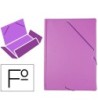CARPETA LIDERPAPEL GOMAS PLASTICO FOLIO SOLAPA COLOR LILA