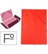 CARPETA LIDERPAPEL GOMAS PLASTICO FOLIO SOLAPA COLOR ROJO