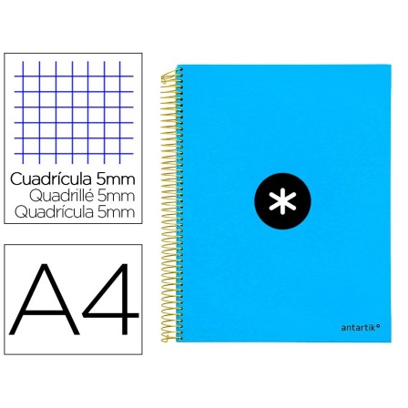 CUADERNO ESPIRAL LIDERPAPEL A4 MICRO ANTARTIK TAPA FORRADA 120H 100...