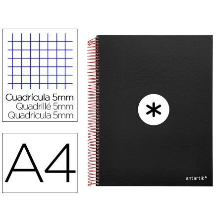 CUADERNO ESPIRAL LIDERPAPEL A4 MICRO ANTARTIK TAPA FORRADA 120H 100...