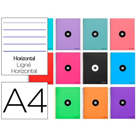 CUADERNO ESPIRAL LIDERPAPEL A4 MICRO ANTARTIK TAPA FORRADA 120H 100...