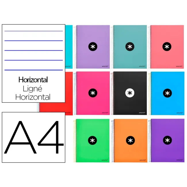 CUADERNO ESPIRAL LIDERPAPEL A4 MICRO ANTARTIK TAPA FORRADA 120H 100...