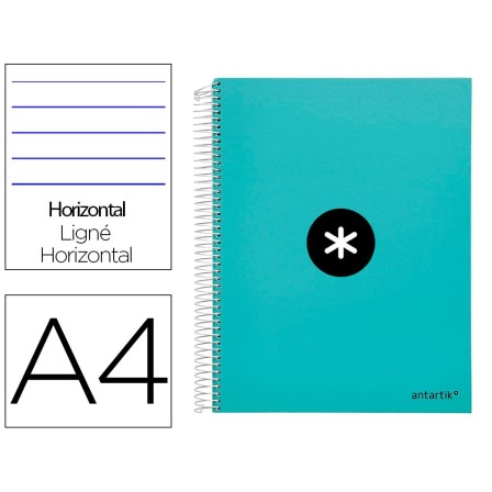 CUADERNO ESPIRAL LIDERPAPEL A4 MICRO ANTARTIK TAPA FORRADA 120H 100...