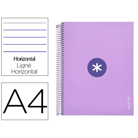 CUADERNO ESPIRAL LIDERPAPEL A4 MICRO ANTARTIK TAPA FORRADA 120H 100...