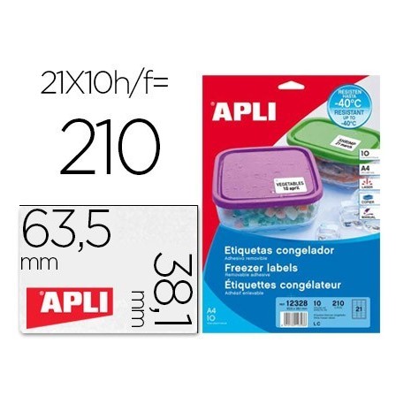 ETIQUETA ADHESIVA APLI 12328 TAMAÑO 63,5X38,1 MM PARA CONGELADOS CA...